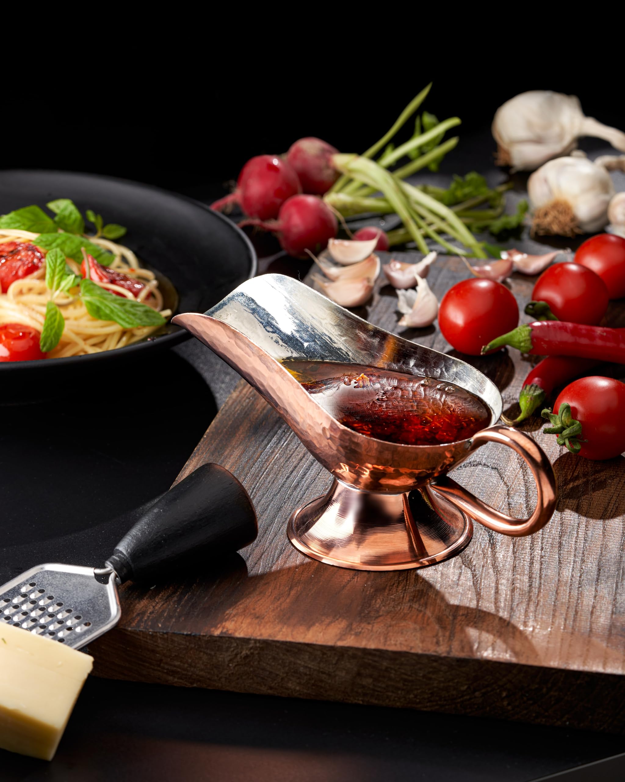 Copper Handmade Gravy Boat, Sauce Boat for gravy, Salad Dressings, Thanksgiving Decor, 4.2 Oz Traditional Design