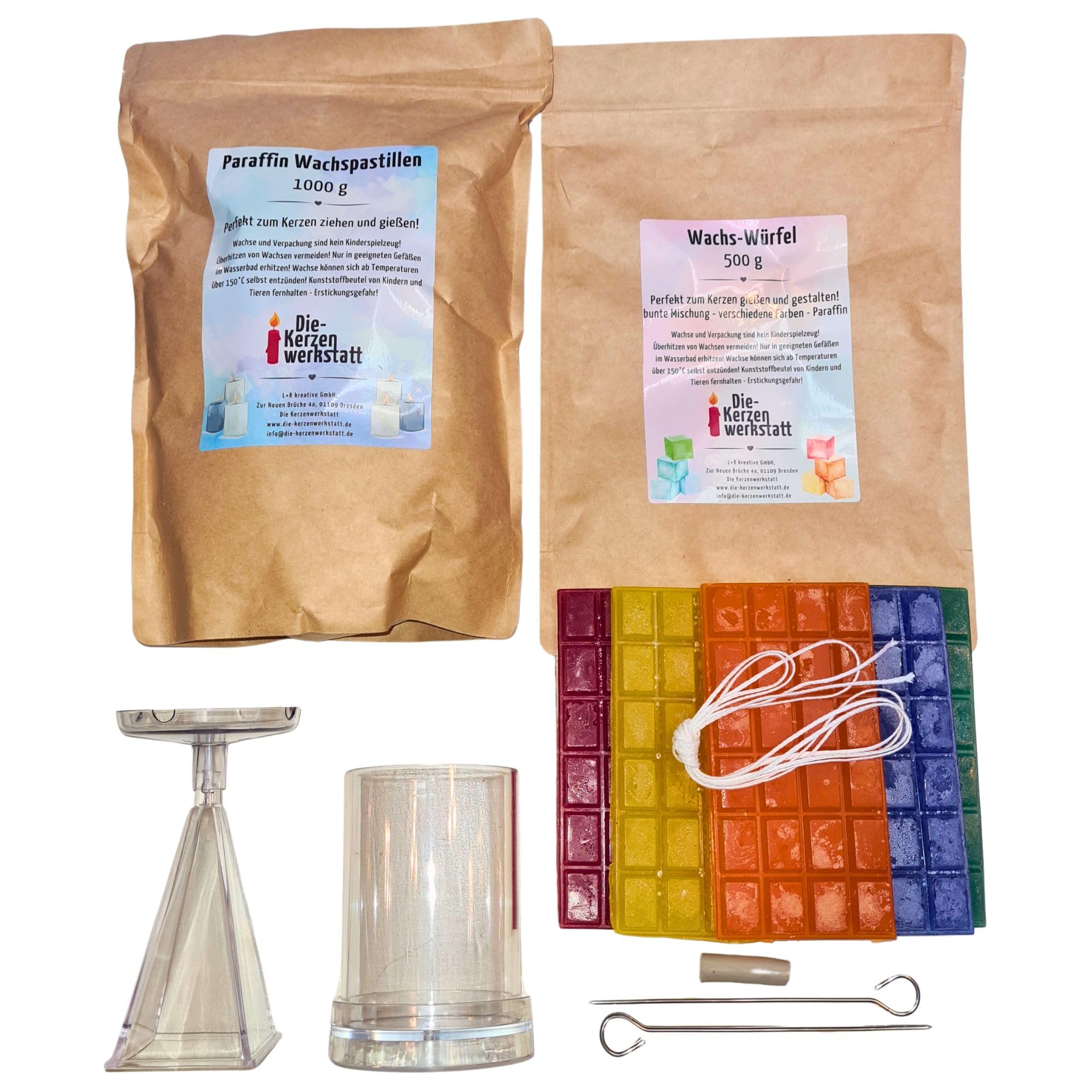 DIY-Set: Kerzen gießen | Für bis zu 14 Kerzen | Bastelset Kerzen selber machen | Basteln mit Kindern | Geschenkidee | Bastelabend