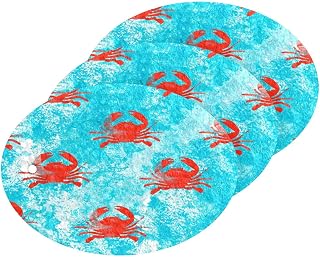 Crab Swims Ocean Watercolor Kitchen Sponges Cleaning Dish Sponges Non-Scratch Natural Scrubber Sponge for Kitchen Bathroom Cars, pack of 3