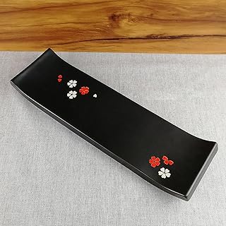GYHJG Piatto Sushi Unilaterale Rovesciato Piatto Barbecue Piatto Lungo Bilaterale in Ceramica Dipinta A Mano
