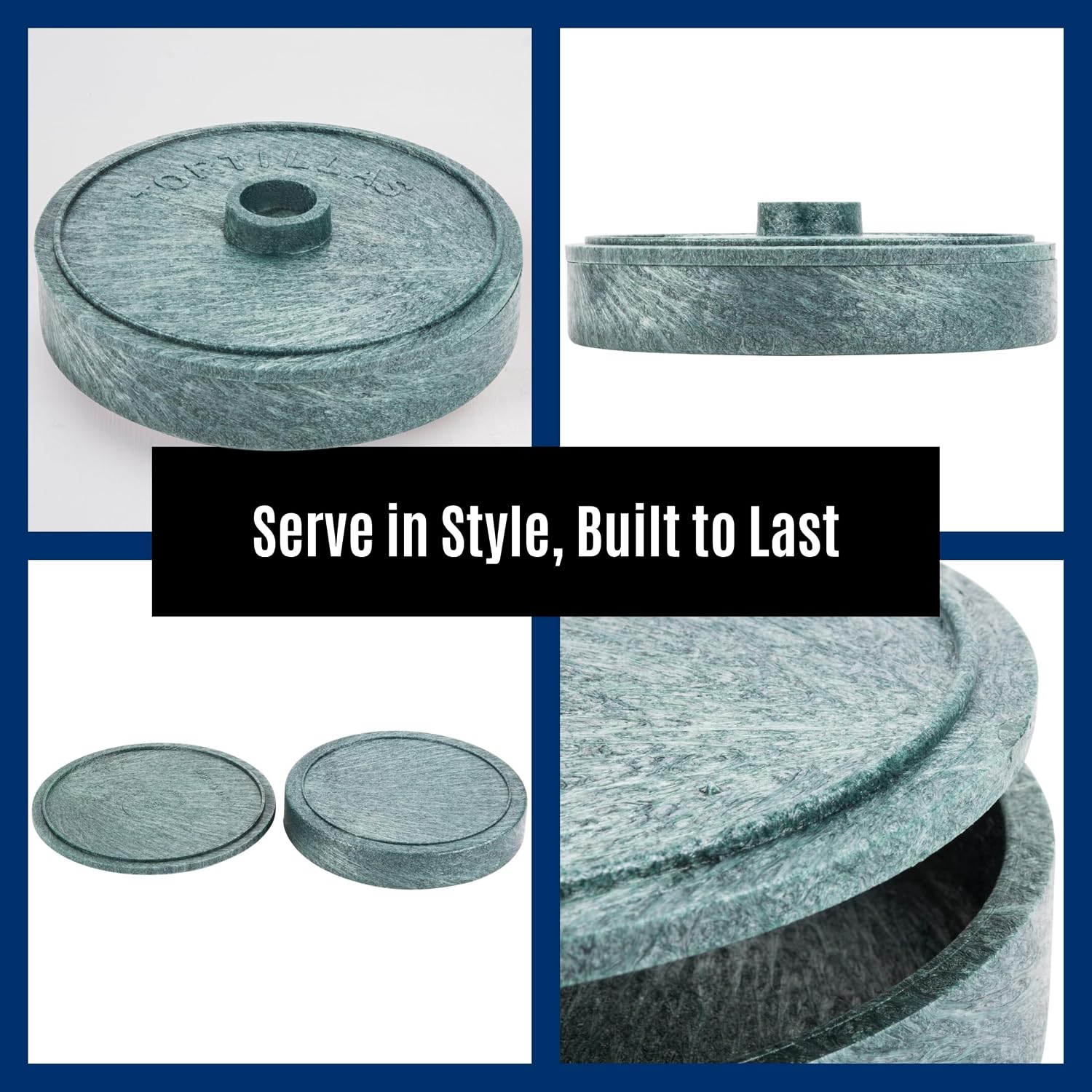 FSE 373-HS-NHS1000-J Tortilla Server, 7" Diameter x 1" Deep, Thermally Insulated, Polyethylene, Jalapeño Color, Ideal for Bars and Restaurants, NSF Certified, 12 per Case