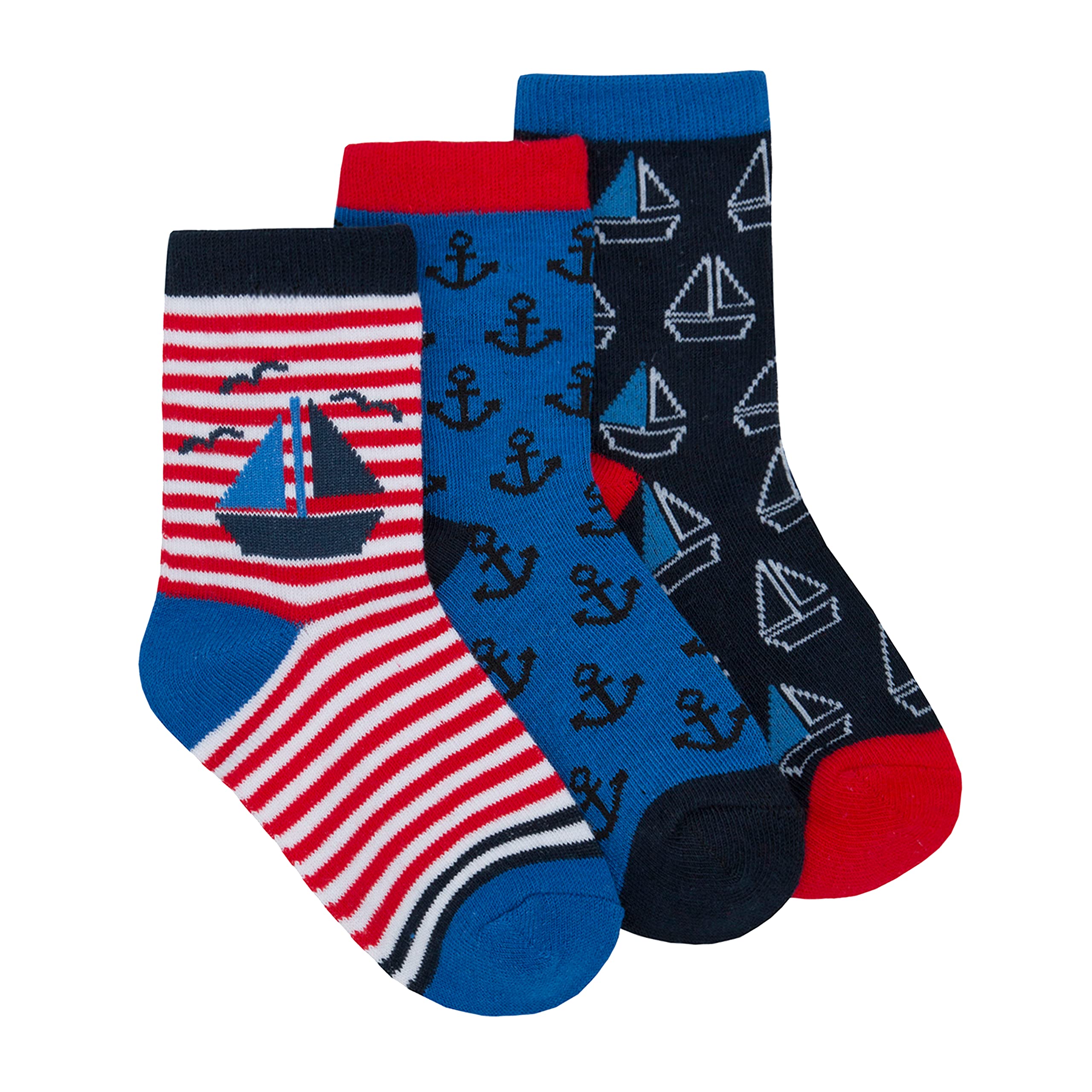 Metzuyan Kids Boys Cotton Rich Novelty Socks Camo Designed Boat Size 12.5-3.5