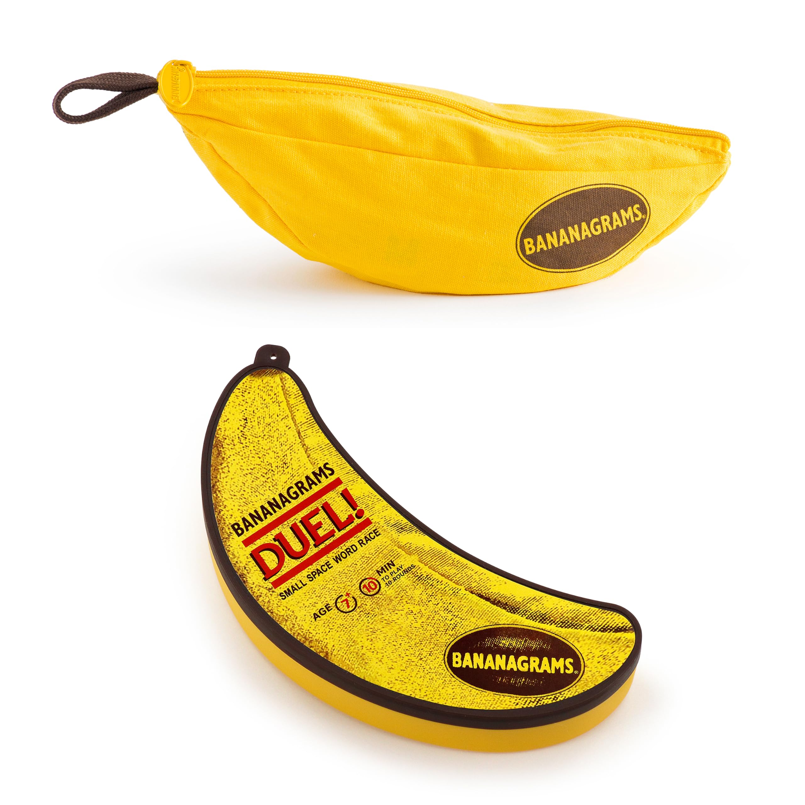 Bananagrams Classic & Duel Bundle.Exciting Word Game Set. Fast-Paced Family Fun & 2-Player Duels. Portable, Educational, and Perfect for Game Nights or Travel