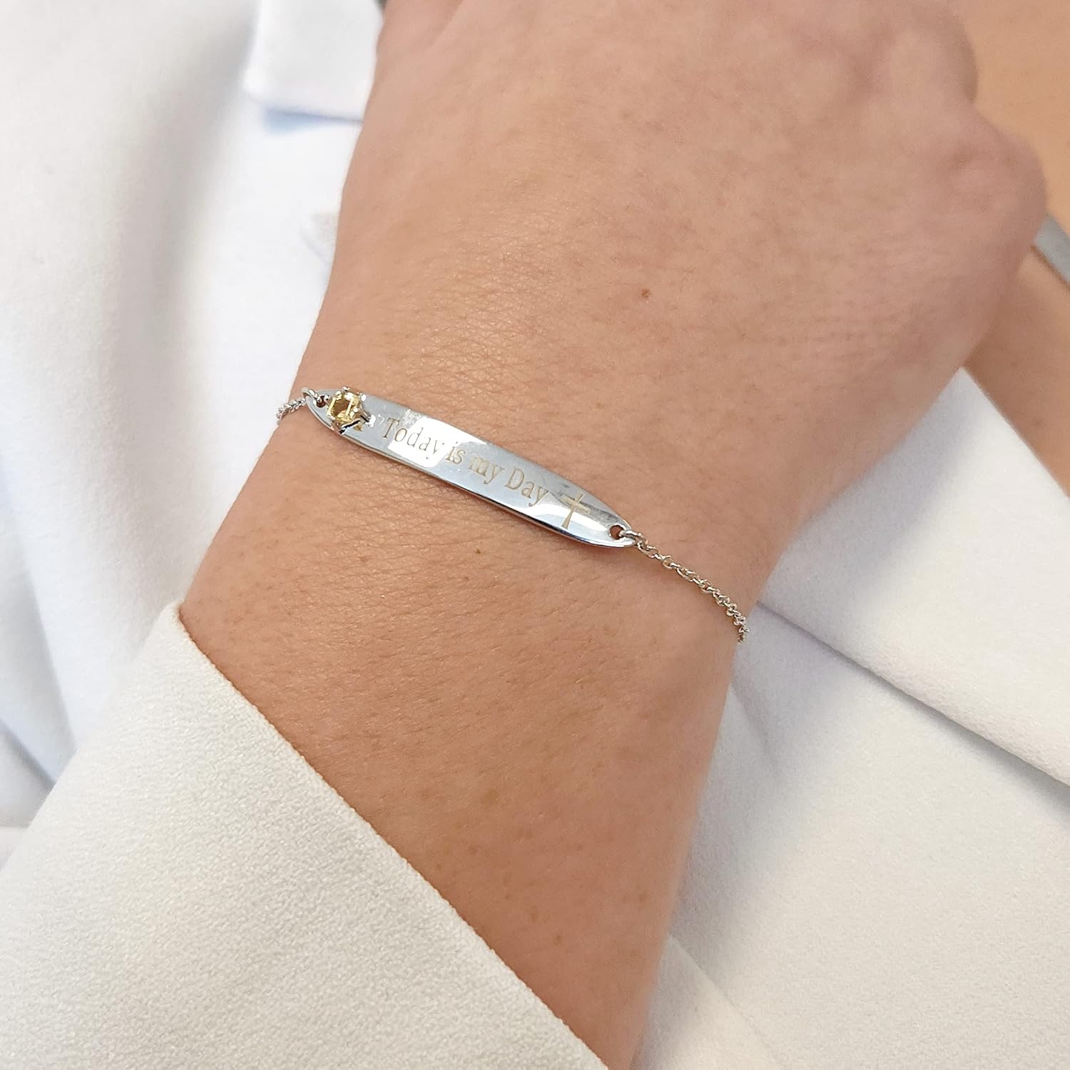 Custom Name Engraved Personalized bracelet genuine stone solid 925 sterling silver birthstone customized gift for her Uniquelan Jewelry