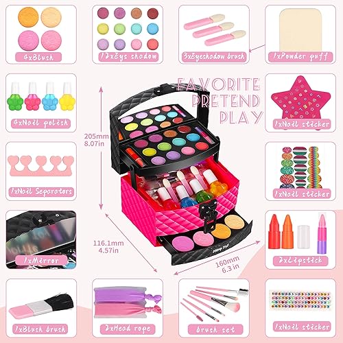 Miniatura 2 de Juguetes de maquillaje lavables para niños kit de maquillaje para niñas juego de maquillaje real kit de maquillaje para niñas pequeñas princesa
