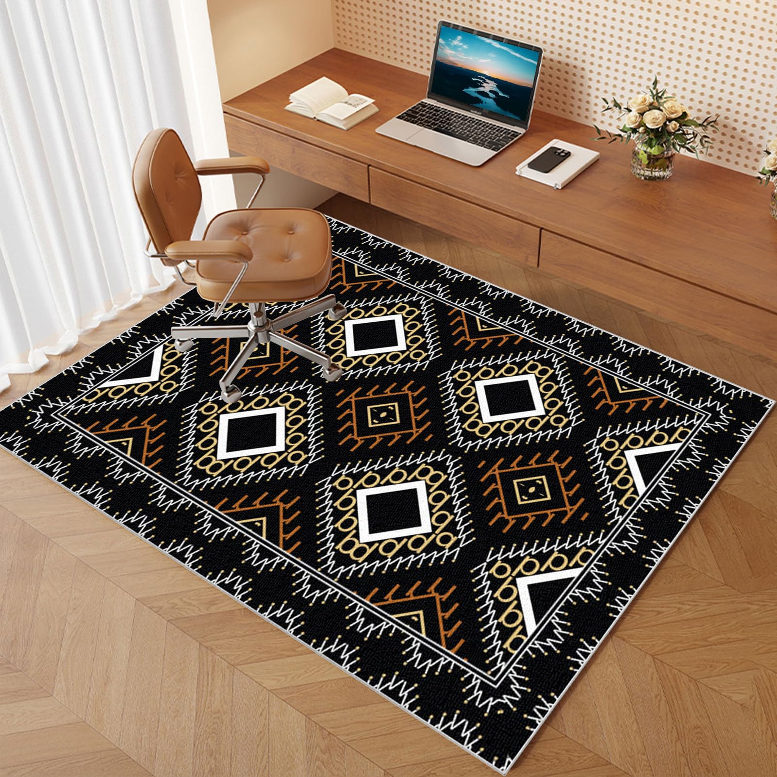 Gaming Chair Mat Rectangle Wear-resistant Floor Protectors for Carpets and Hard Floor Surfaces Large Anti-Slip Floor Protectors Pad Heavy Duty Durables Mat for Gaming Office Chairs 60 x 70 cm