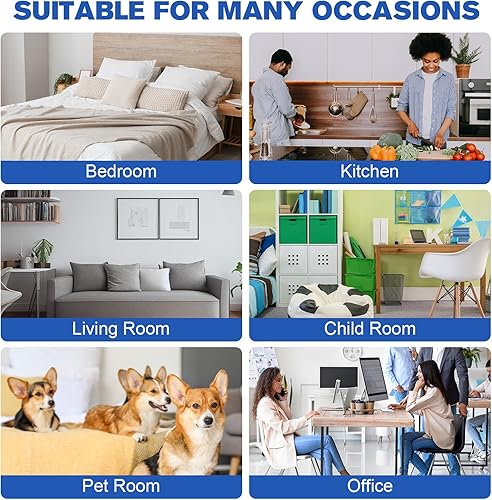 Miniatura 6 de Qualirey Purificador de aire para el dormitorio del hogar, filtro de aire blanco para dormitorio, fumadores, oficina, olores, polen, caspa de