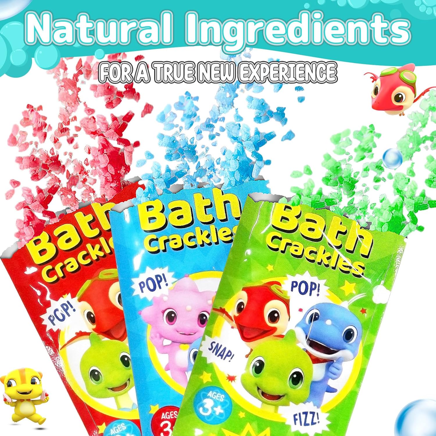 Bath Crackles for Kids 12 Pack, Toddler Bath Toys Nontoxic & Fragrance-Free a Unique Kids, Swirl Water for Fizzy Fun Easter Basket Stuffers - Image 6