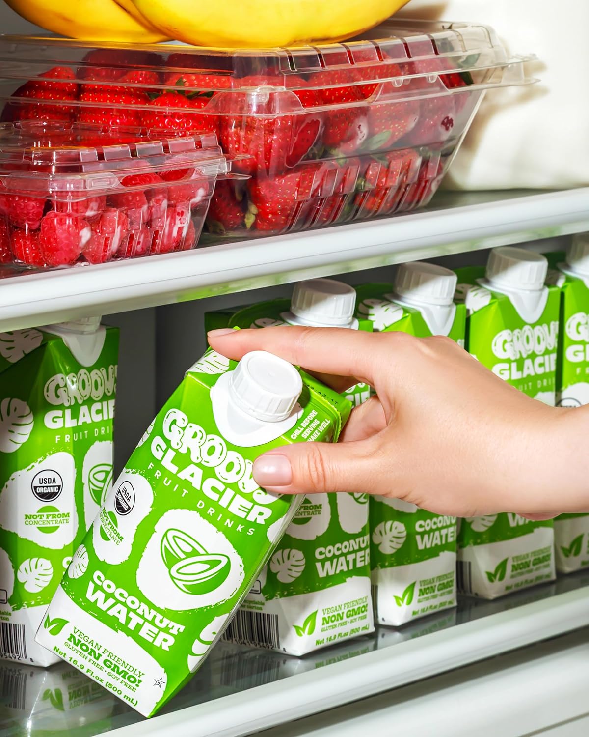 Groovy Glacier Coconut Water - Premium Quality Coconut Water - 16.9 Fl Oz - Pack of 12