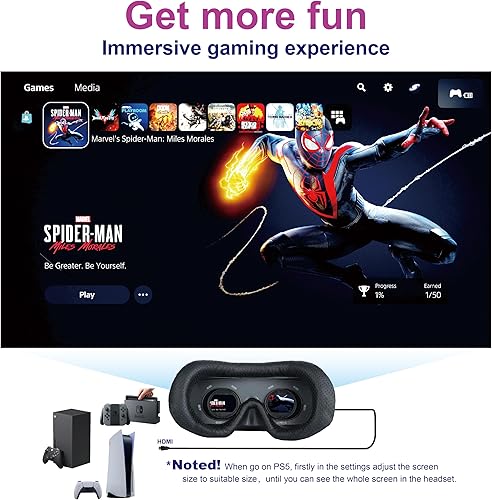 Miniatura 4 de Personal 3D Movie Cinema,HDMI Input,Connect to Various Multimedia Signal Source Devices. Built in Battery,Not VR/AR,HDMI Goggles,Video