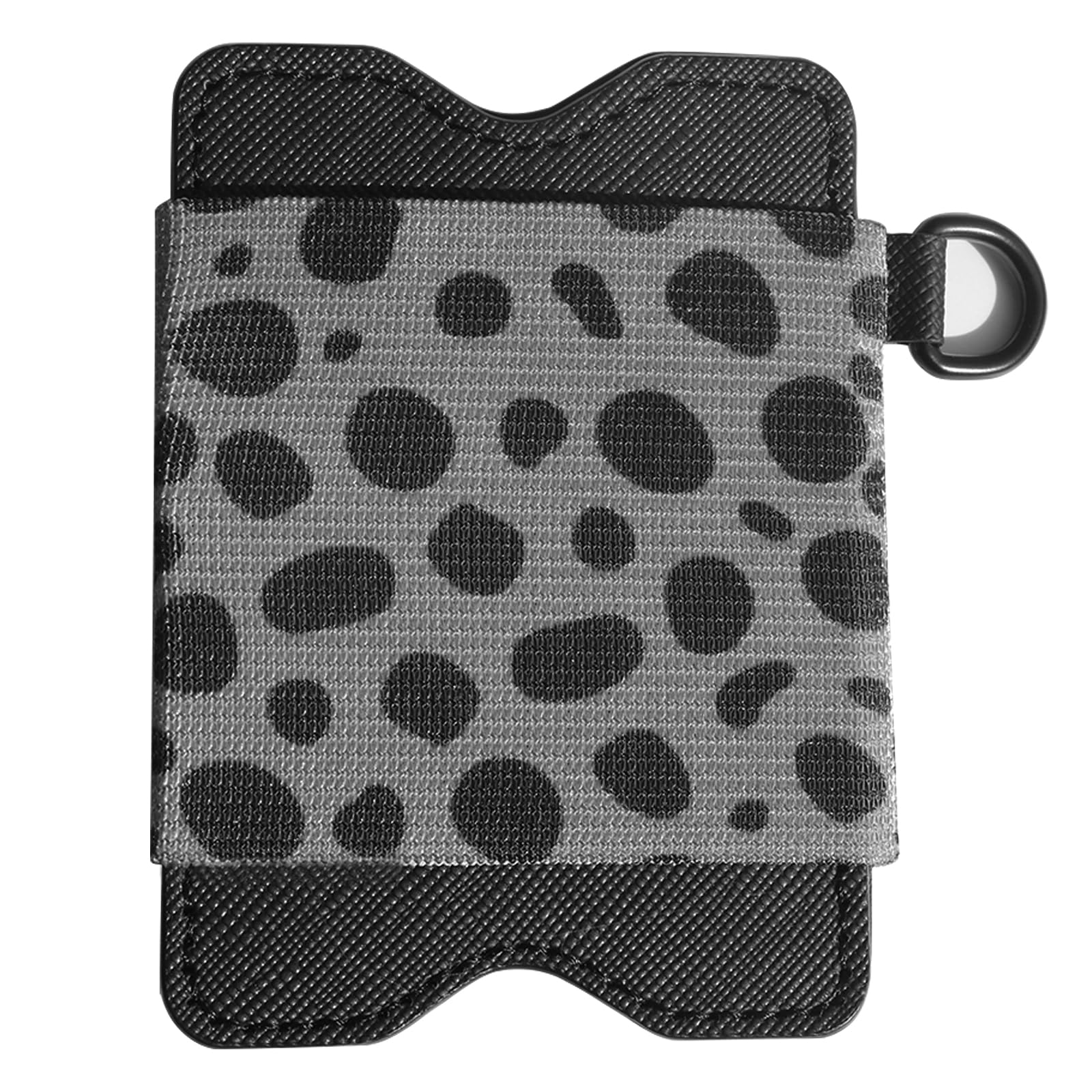 QIAQIAYU Minimalist Card Holder Wallet Vertical Card Holder Slim Elastic Wallet for Women Men(Black Cow)