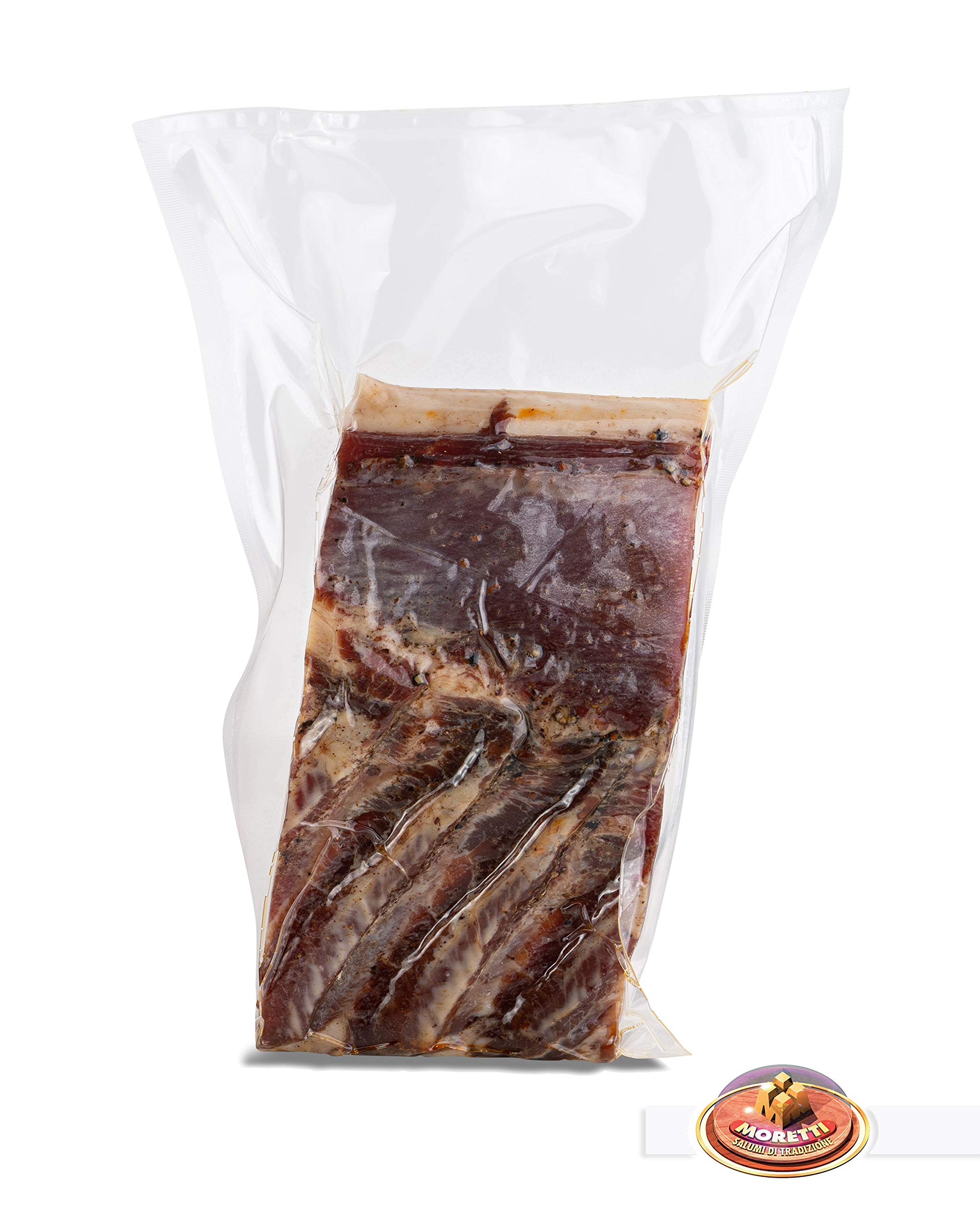 Moretti® | Pancettone à bord doux au bacon et au bacon | Tranche sous vide environ 800g / 900g | Artisan chevronné | De pur porc | Légèrement fumé
