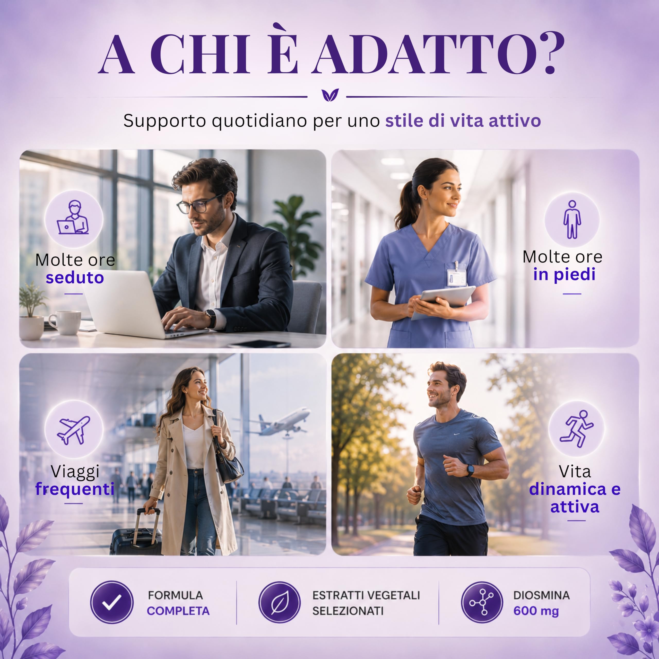 Diosmina 600mg avissure, Integratore Microcircolo e Circolazione Venosa, con Rusco e Centella, Supporto Gambe Pesanti e Benessere Vascolare, con Ribolife®, 60 Compresse, Senza Glutine, Lattosio, OGM