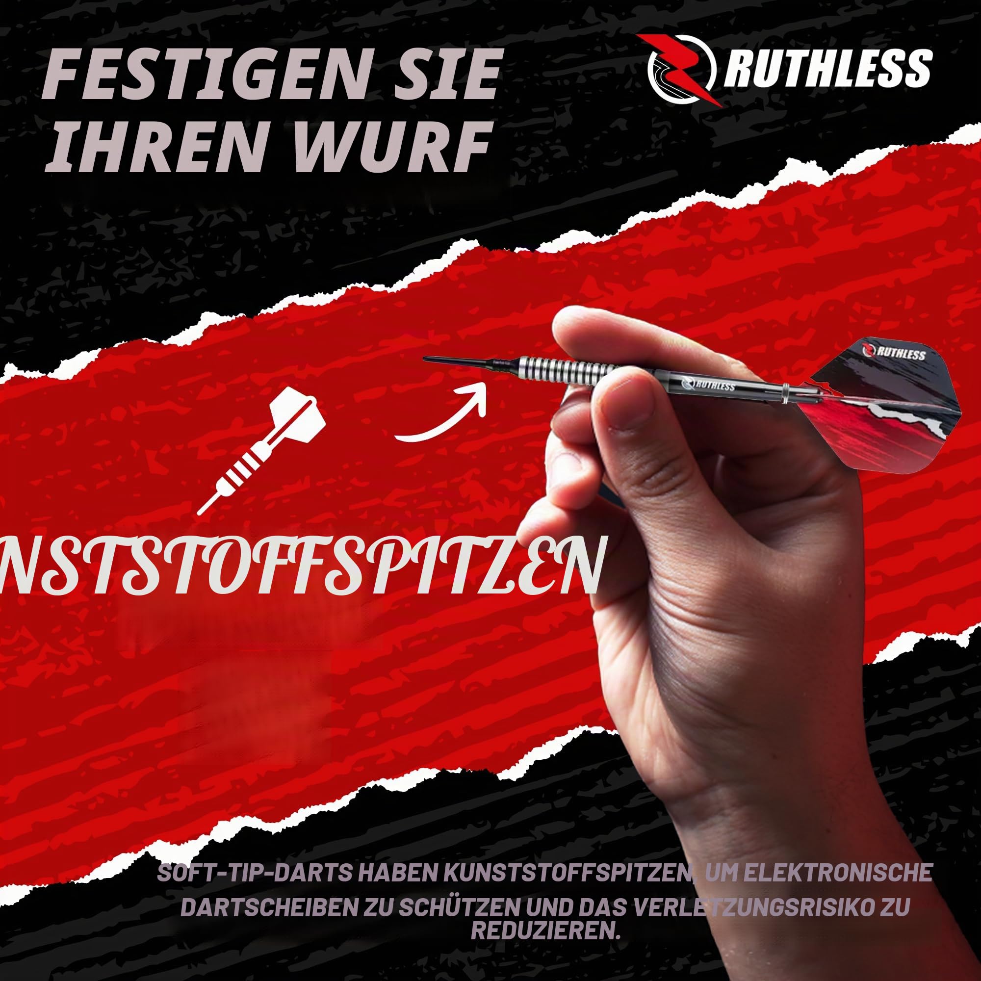 Ruthless Ranger Darts-Serie, weiche Spitze, 90 % Wolfram, 18 g