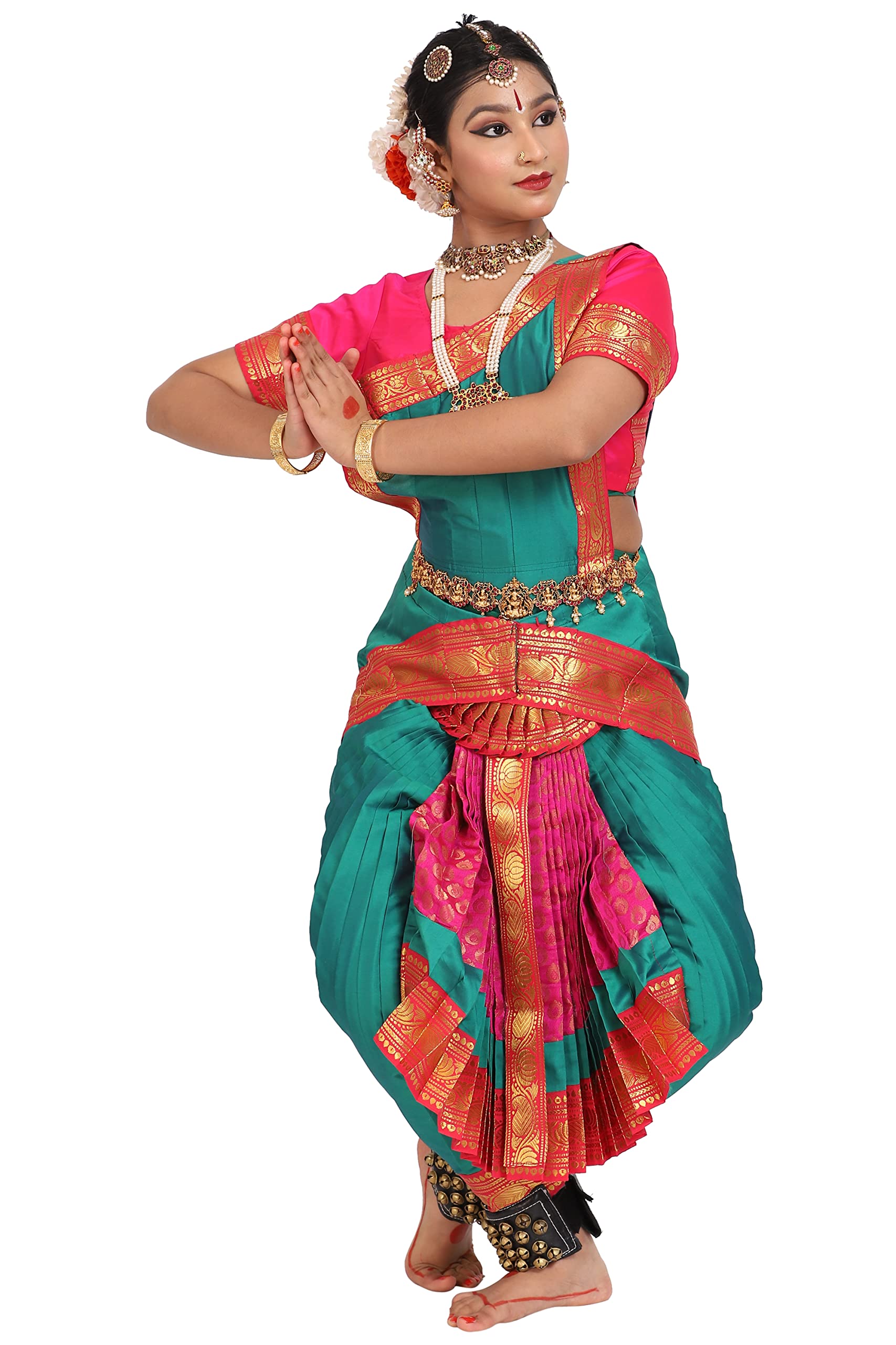 bharatanatyam dress blue and green Buy Bharatanatym Dance Dress For Girls Online main image 1