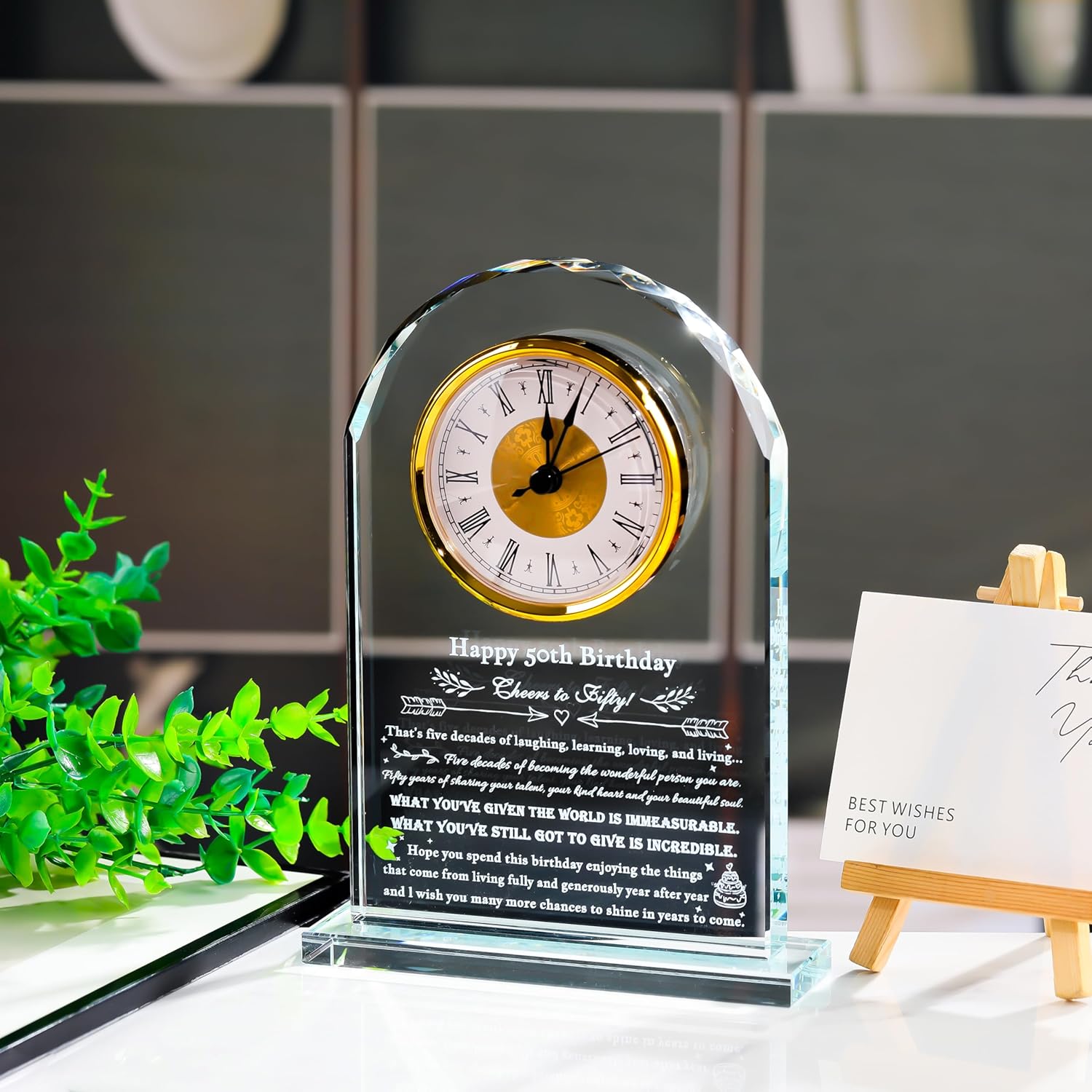 Enjinkail 50th Birthday Gifts for Women Men - Personalized Crystal Clock Gifts 1974 50 Year Old Birthday Present for Her Him - Happy 50th Birthday Gifts Ideas for Mom Dad Unique - Image 6