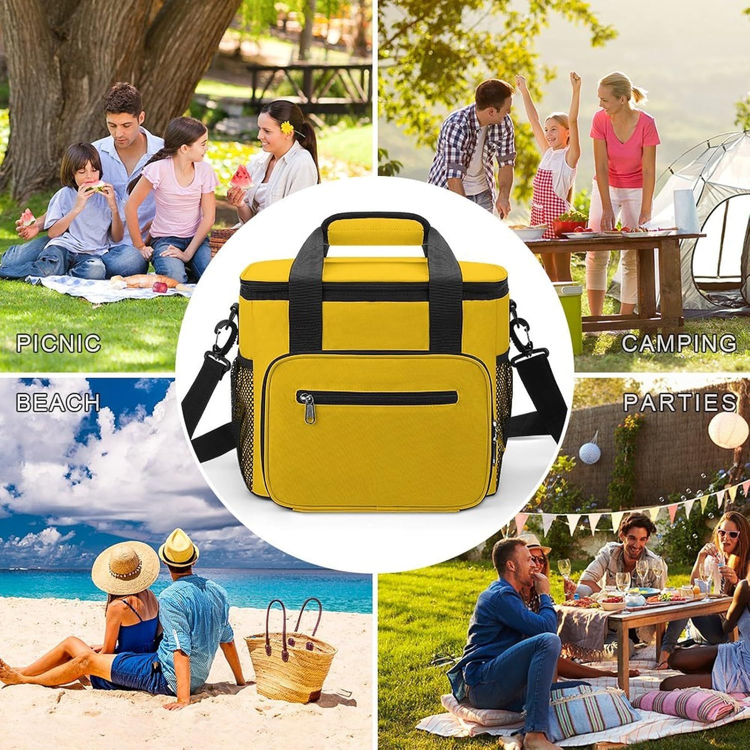 Milk Duck Yellow Cooler Bags Portable Soft Cooler Bag Lightweight Ice Chest Insulated Lunch Bags Camping Cooler Bag Cooler Lunch Tote Coolers for Picnic Travel Beach