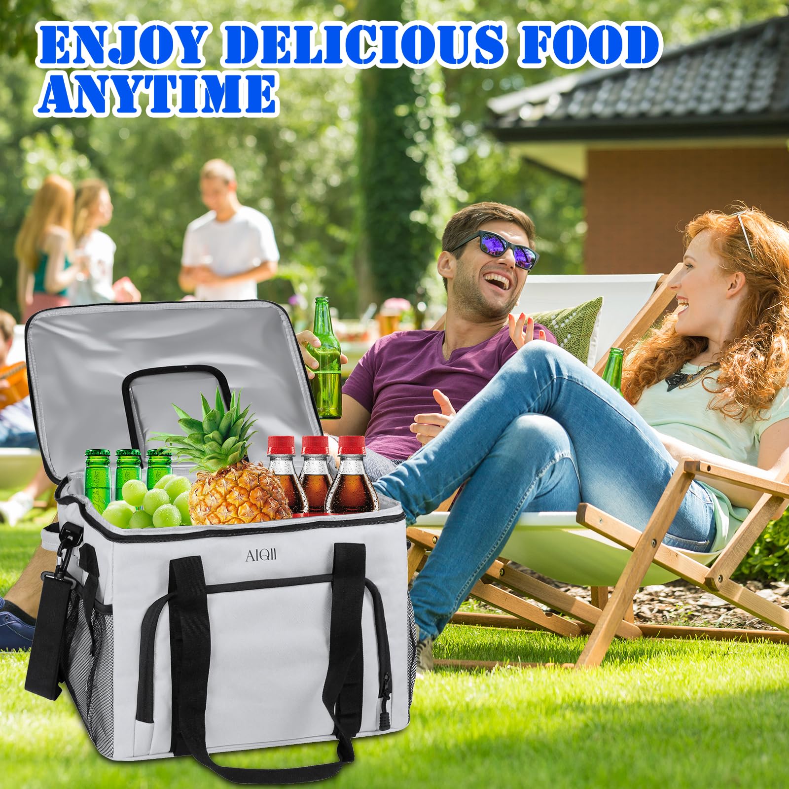 Borsa termica pieghevole impermeabile 36 l per bevande picnic campeggio escursioni spiaggia