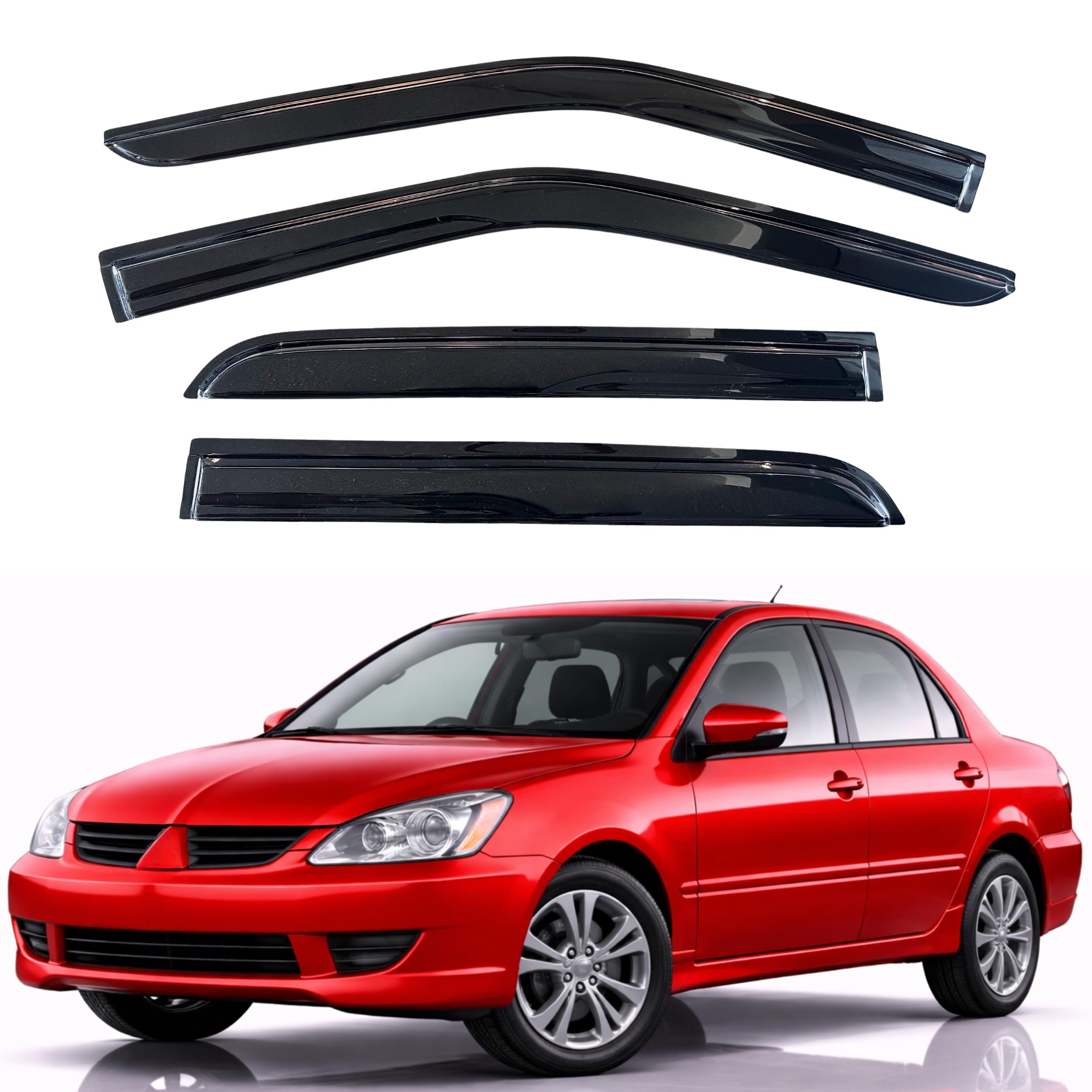 KPY Rain Guards Fit for 2002-2006 Mitsubishi Lancer Sedan
