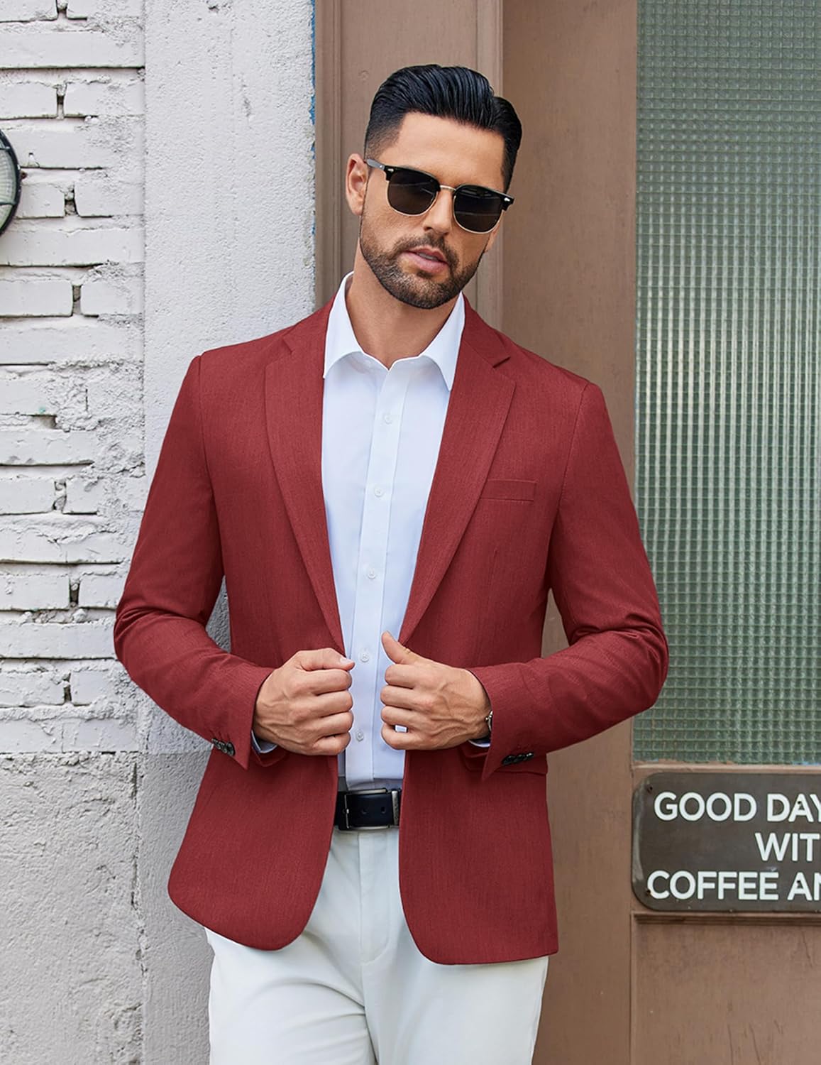 COOFANDY Men's Casual Blazer One Button Sport Coat Lightweight Business Suit Jacket - Image 2