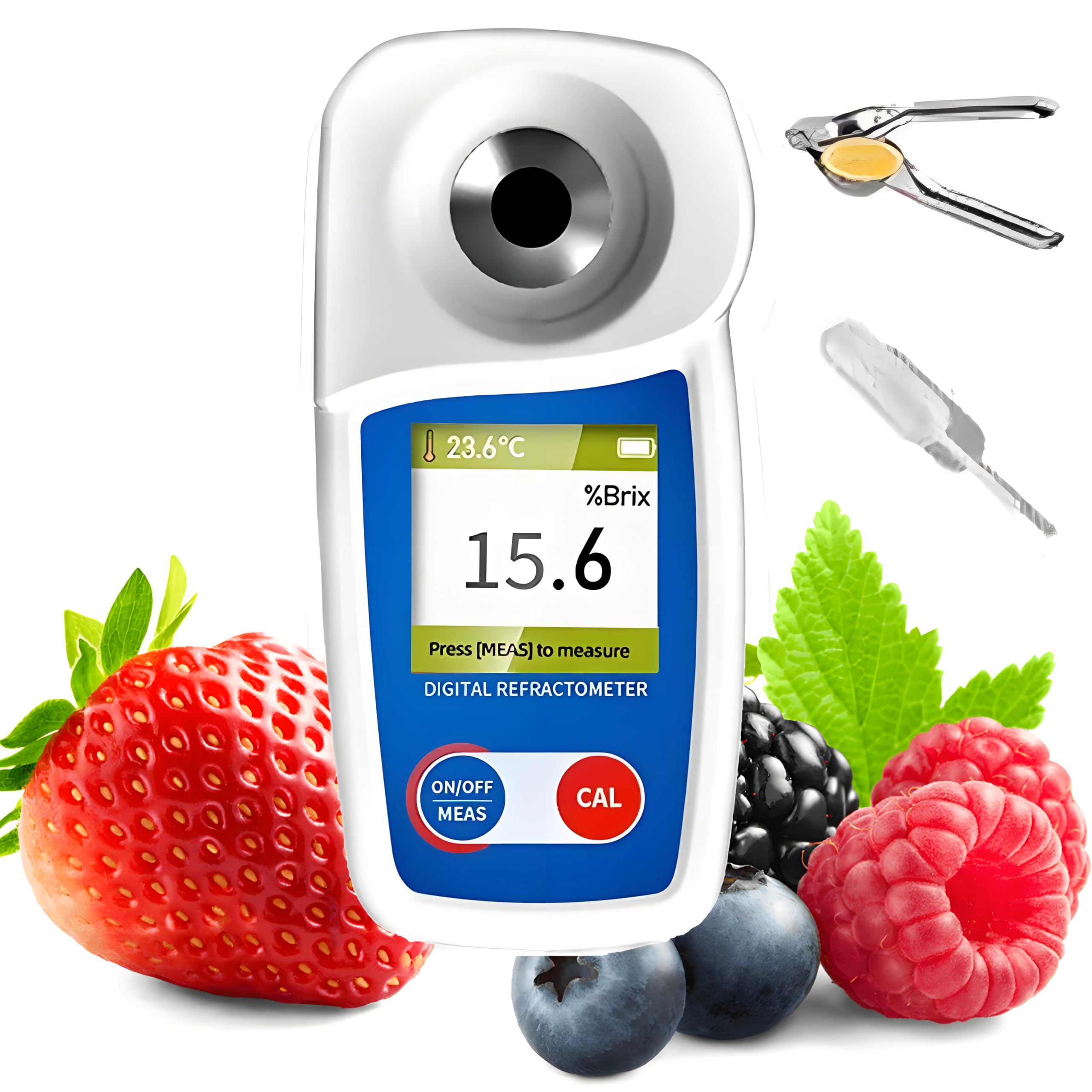 Refractómetro Digital Brix 0-35%, ±0,2% Alta Precisión, Compensación Automática De Temperatura (ATC), para Zumos De Frutas, Miel, Bebidas Y Vino.