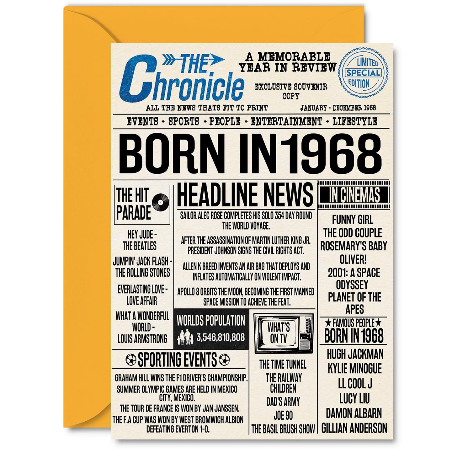 19th Birthday Cards for Men Women - Born In 2007 Newspaper - Happy 19 Birthday Card for Son Daughter Cousin Vintage Retro Back In 2007, 145mm Bday Greeting Cards — view 195