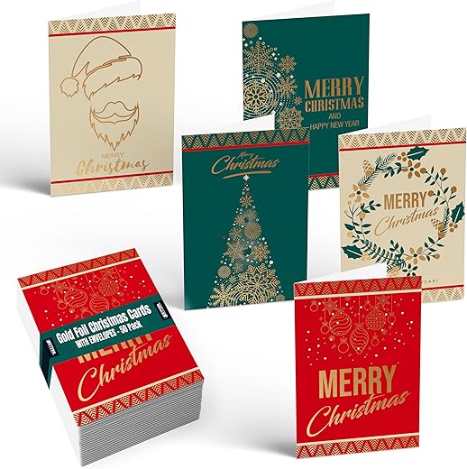 Better Office Products 50 Pack Christmas Cards