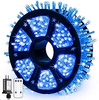 Vista 19 de JMEXSUSS Guirnalda de 600 luces LED que cambian de color enchufable, luces de Navidad blancas cálidas y multicolor de 168 pies con control remoto
