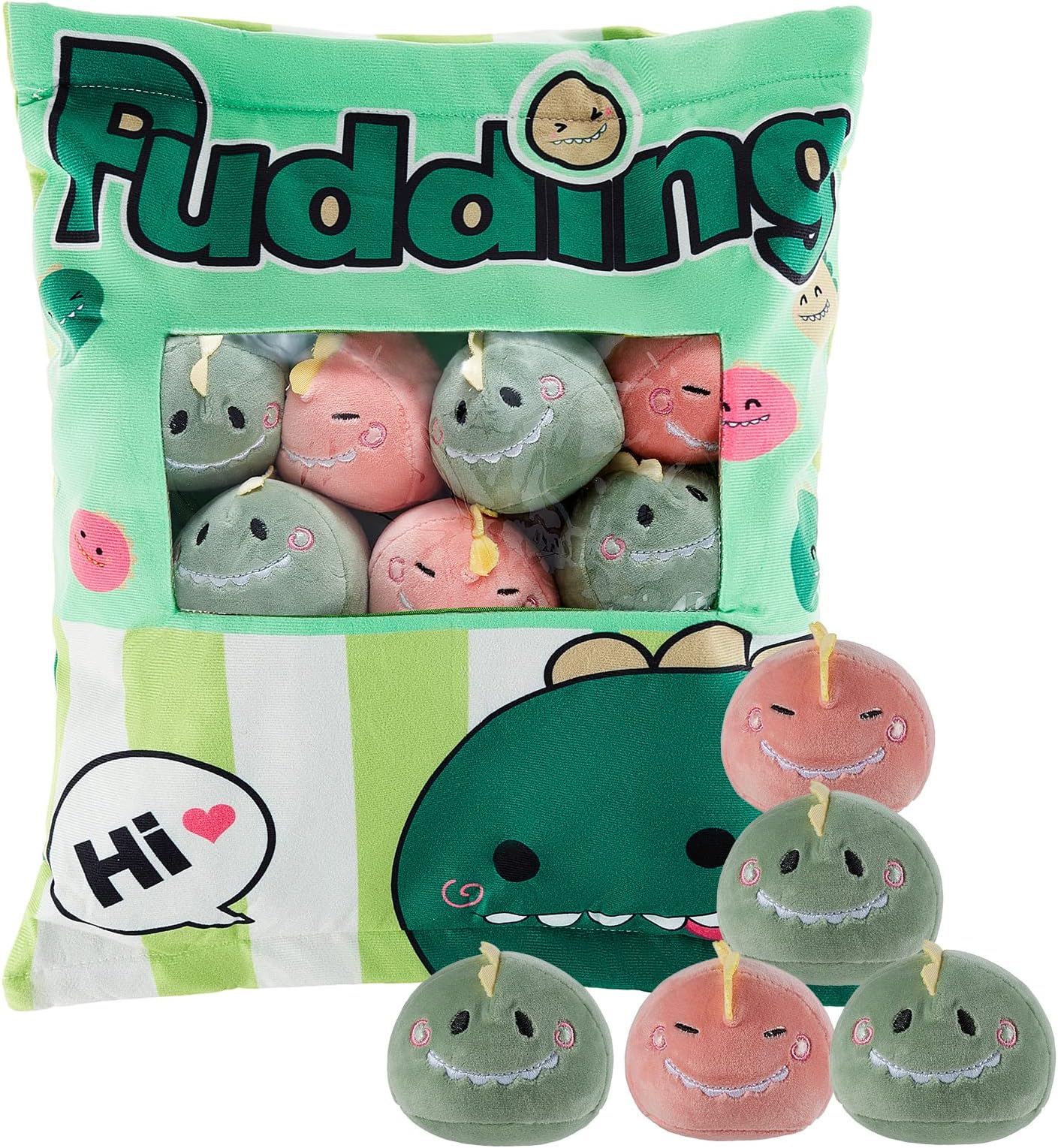 Civaner Cute Plush Pillow Kawaii Room Decor Throw Pillow Removable Stuffed Animal Toys Fluffy Christmas Home Decor Gifts(Dinosaur)