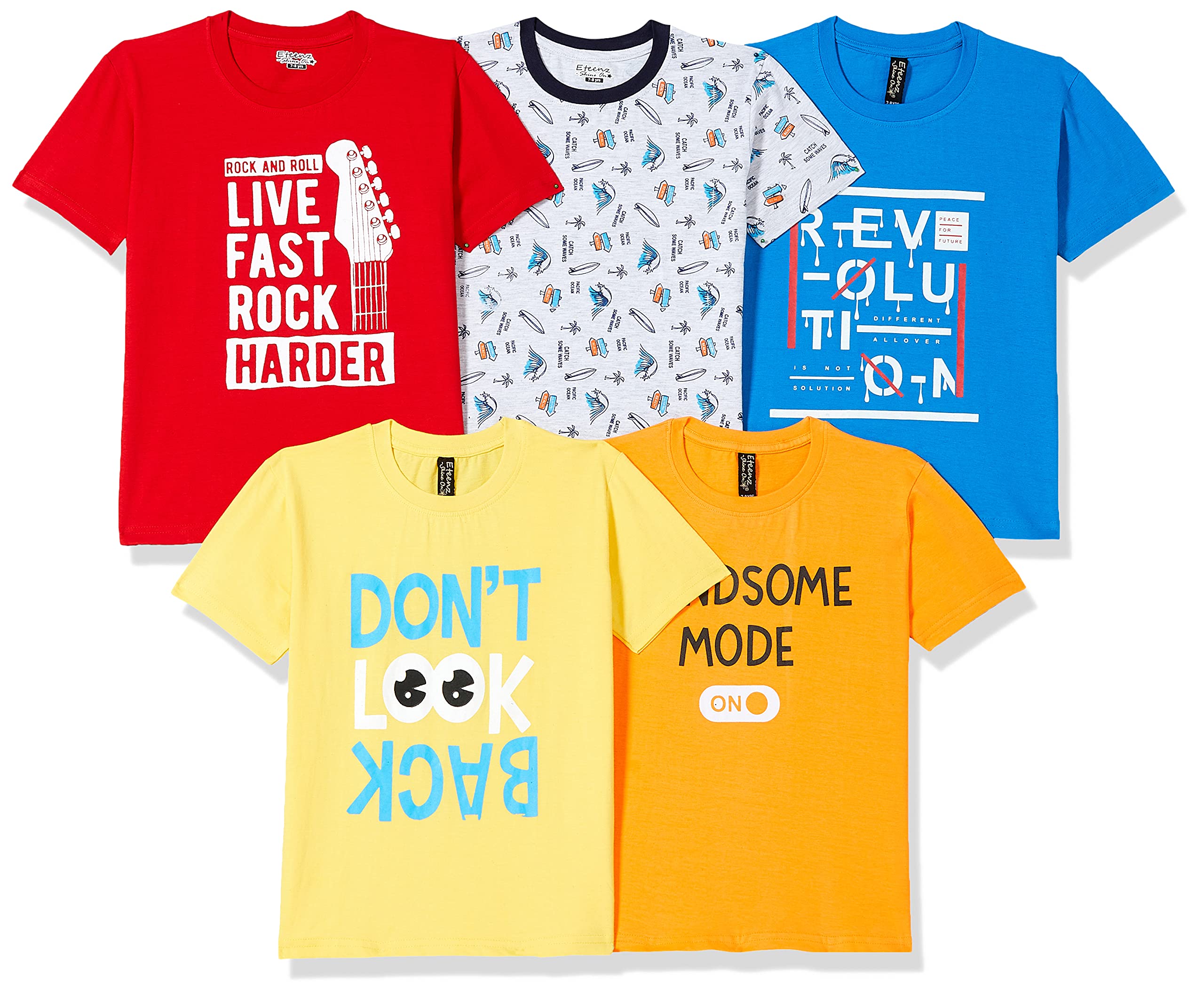ETEENZ Boy's Regular T-Shirt (ESOC43041XXBTE_Multi Color 26)