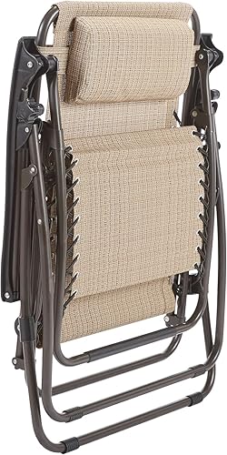 Miniatura 6 de BrylaneHome 350 libras para exteriores, 350 libras, capacidad de peso, silla ajustable de gravedad cero con dosel, silla tumbona plegable para