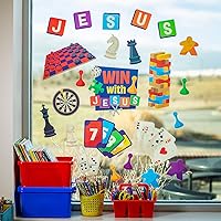 Vista 1 de Fun Express Juego de mesa VBS Window Clings - VBS Vacation Bible School Supplies/Decor - 40 piezas