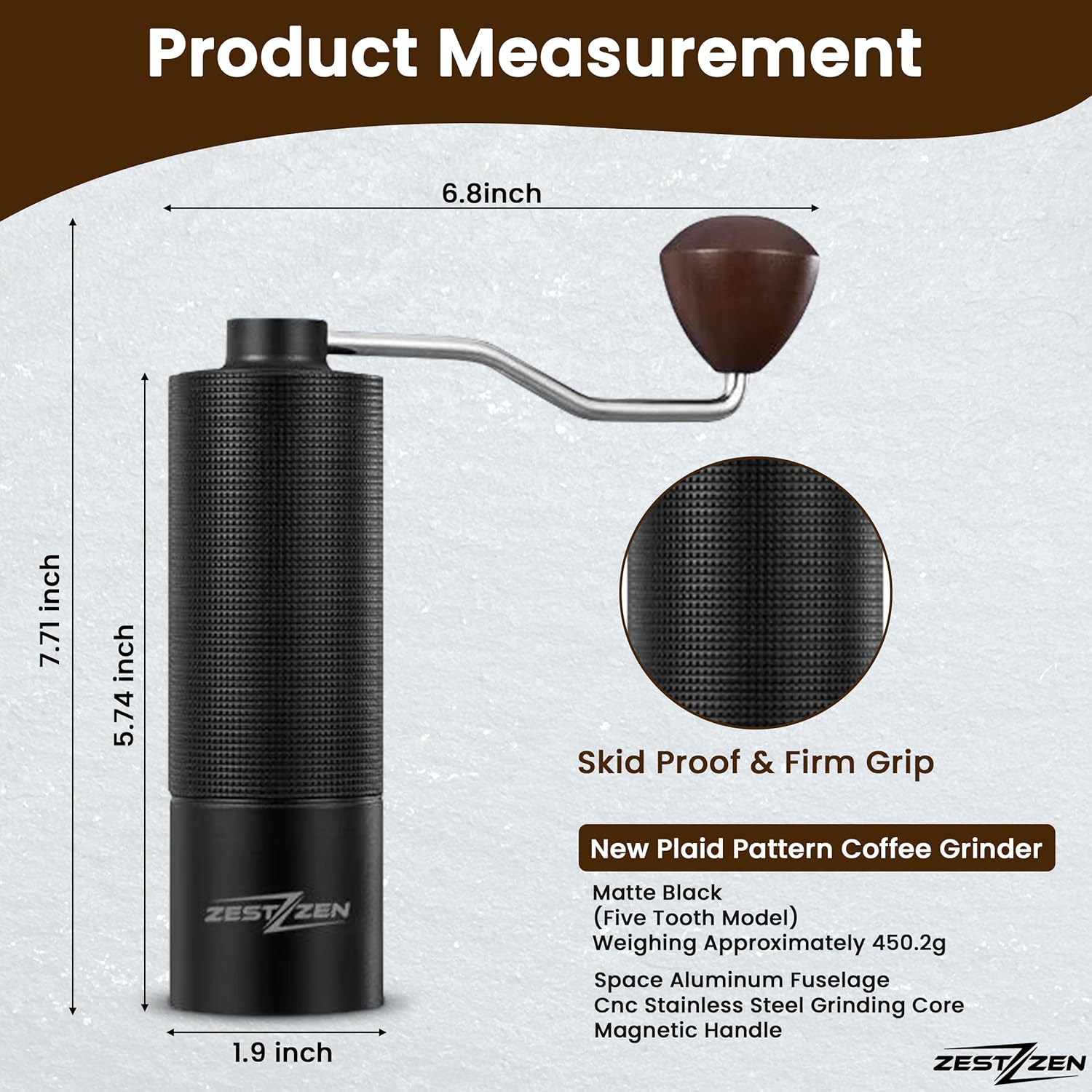 Manual Coffee Grinder with Precision Conical Burr – Adjustable Hand Coffee Grinder with Double Bearings – Stainless Steel Portable Coffee Mill for Espresso, French Press,Travel & Camping - Image 5