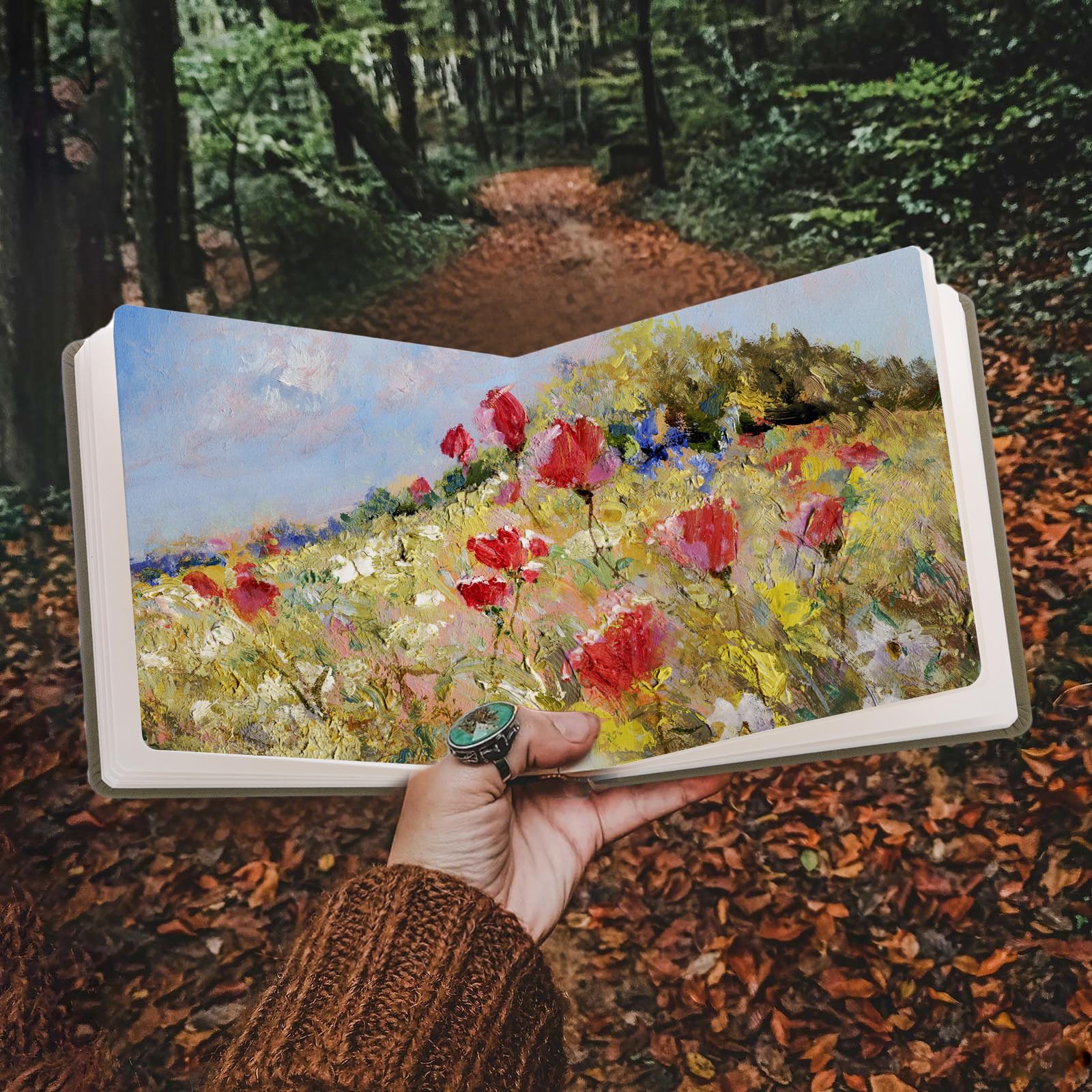 Dispowreath 5.5 x 5.5 in Watercolor Sketchbook Journal Square Watercolor Notebook Cold Press 140lb 300gsm Cotton Paper 48 Pages Journals Notebook Paper Pads(Christmas Green)