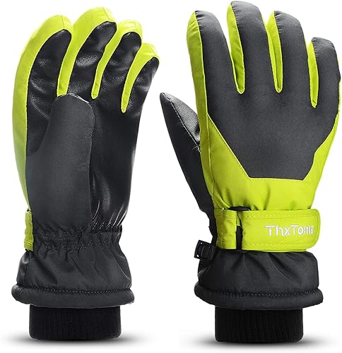 ThxToms Guantes de invierno para niños, impermeables, guantes de nieve para niños y niñas, clima frío, deportes al aire libre, snowboard, bicicleta