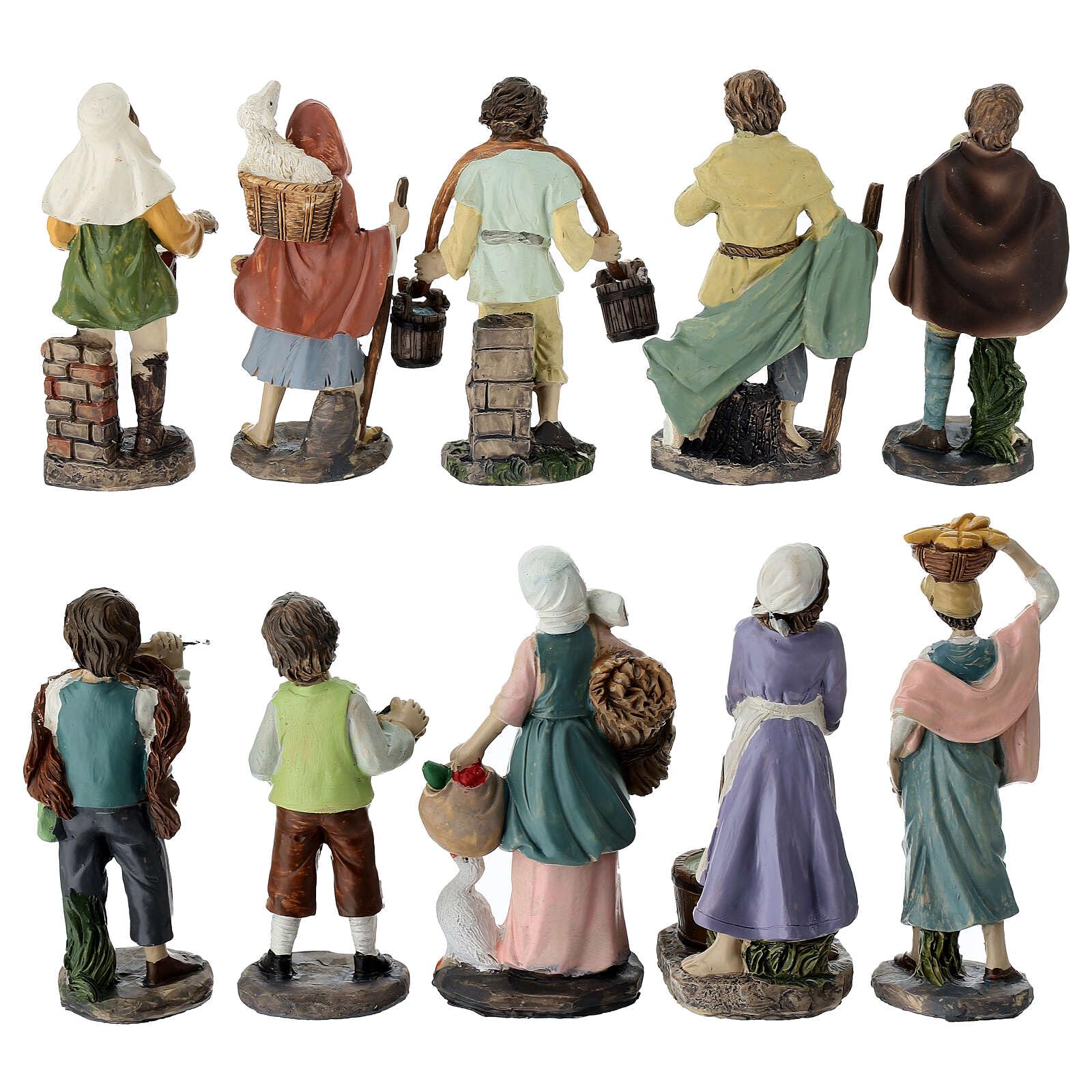 Holyart Statues en résine et PVC: Set 10 santons crèche 10 cm résine