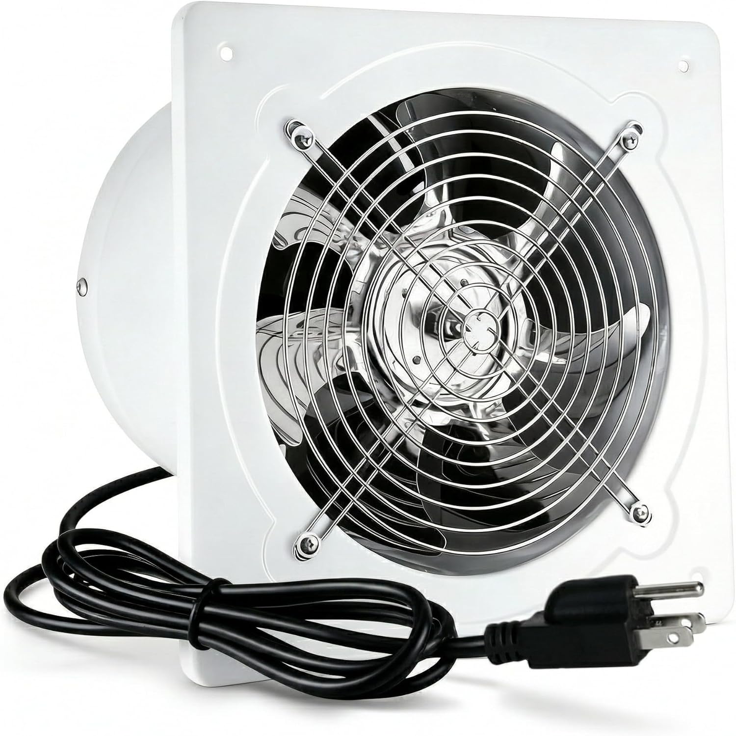 8 inch Exhaust Fan, 735CFM Wall Mounted Vent Fans, Ventilation Fan Bathroom Garage Attic Exhaust Fan Ceiling and Wall Mount Fan for Kitchen/Bathroom, 110V 80W