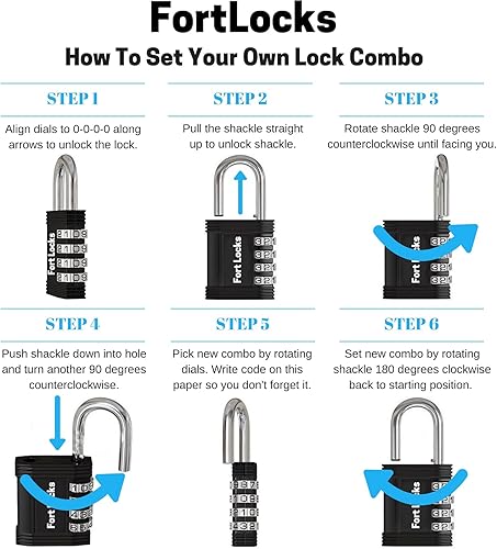Miniatura 8 de Candado  Cerradura de combinación de 4 dígitos para gimnasio al aire libre y escuela, valla, funda y cobertizo  Juego de reinicio resistente y
