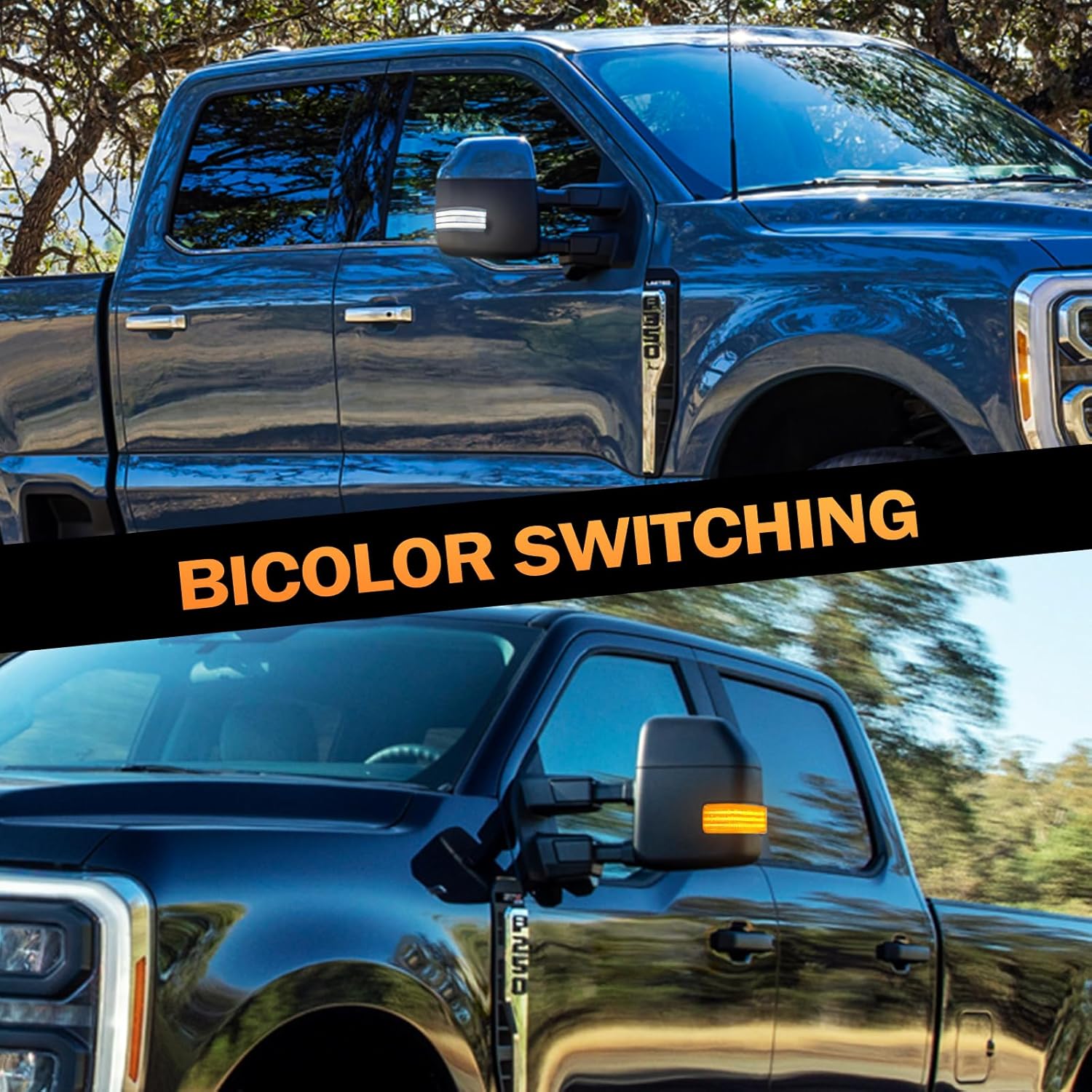 [2pcs] Side Mirror Marker Running & Turn Signal Lights for Ford F150 F250 F350 F450 F550 Super Duty 2017 2018 2019 2020 2021 2022 2023, LED Sequential Switchback Tow Lamps