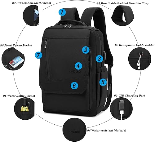 Miniatura 10 de Nicgid Bolsos de hombro en el pecho, mochila cruzada para laptop de 13.3 pulgadas, 14.1 pulgadas, bolsa de mensajero para viajes al aire libre,