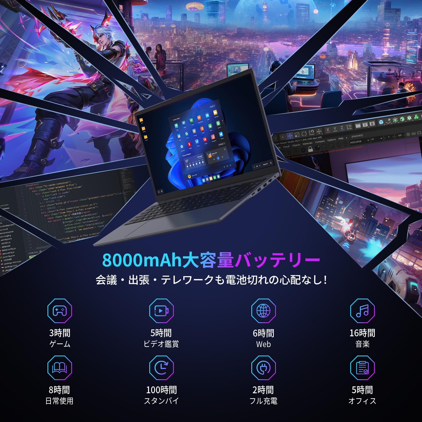 Amazon.co.jp: OFFICE 2024 搭載ノートパソコンゲーミング Core i7
