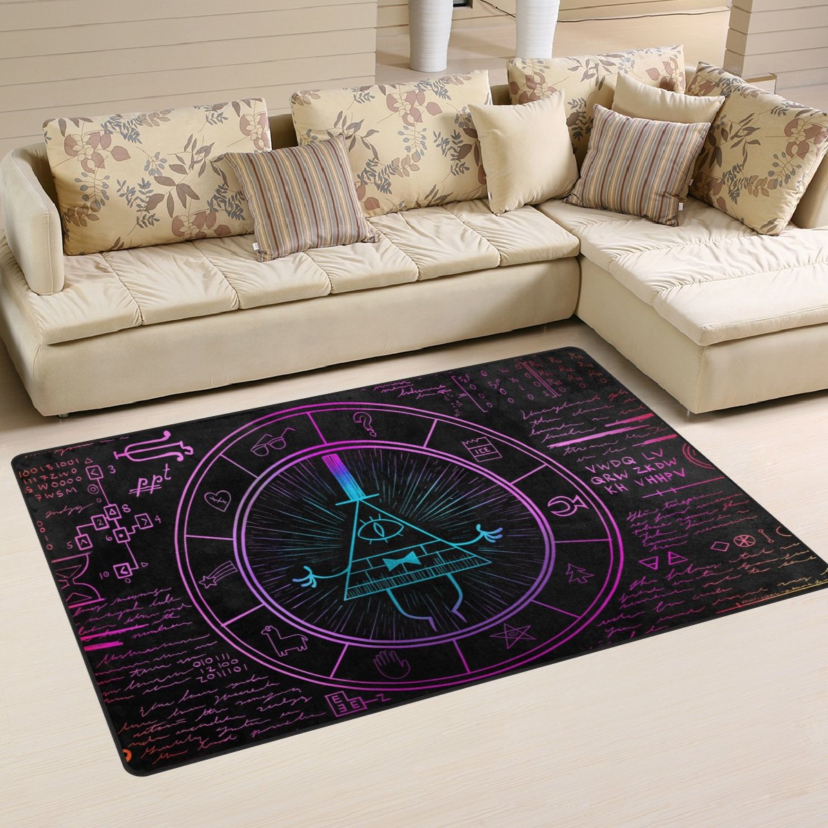 Amazon | deyya Bill CipherホイールZodiacパターンエリアラグ