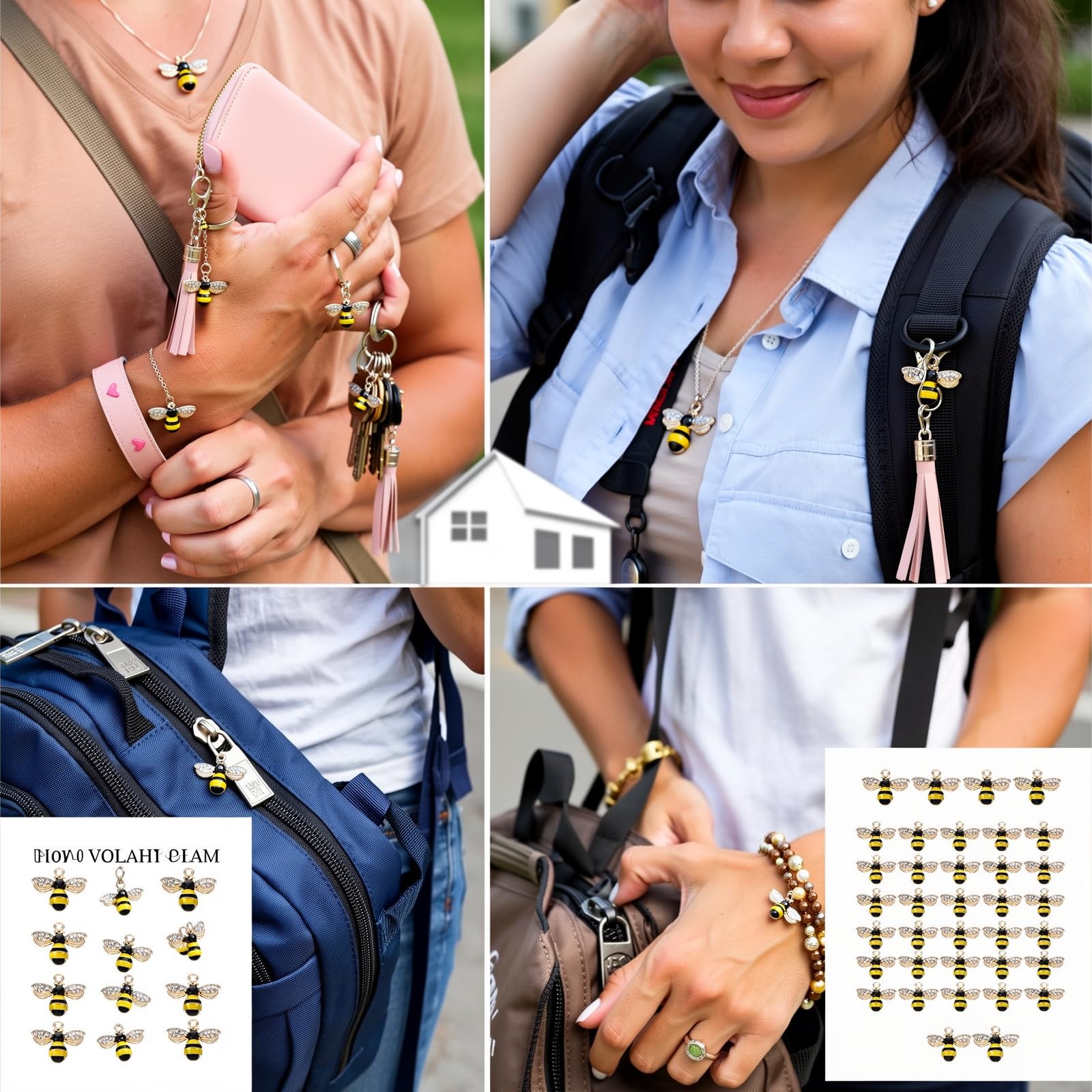 24pz Ciondoli Ape Smaltati Dorati in Lega di Zinco 2.1x1.8cm per Creazione Gioielli Fai-da-Te Collane Bracciali Orecchini Accessori Carini