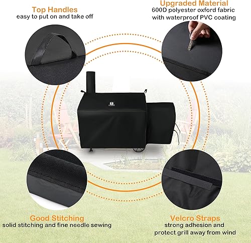 Miniatura 3 de SUPJOYES Funda para parrilla para ahumador Oklahoma Joe's Highland, resistente al agua, accesorios para ahumadores Oklahoma Joe
