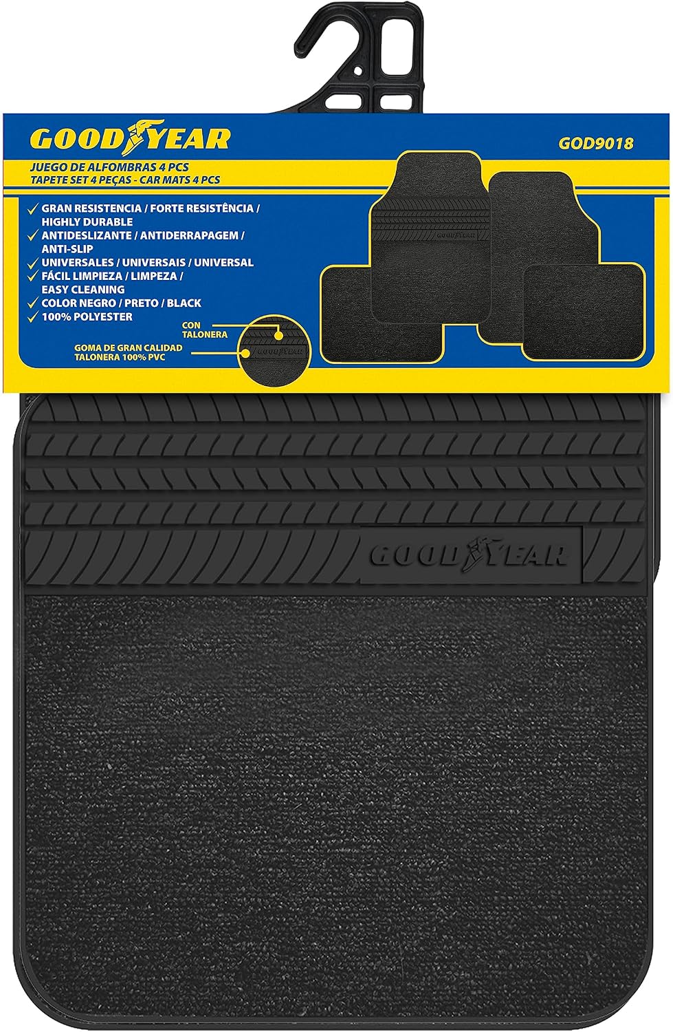 Goodyear GOD9018 Set of 4 Carpets, Black image 2