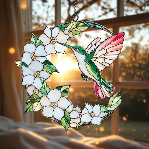 ANTKRAFT Atrapasueños colgante de margaritas de colibrí con manchas de imitación