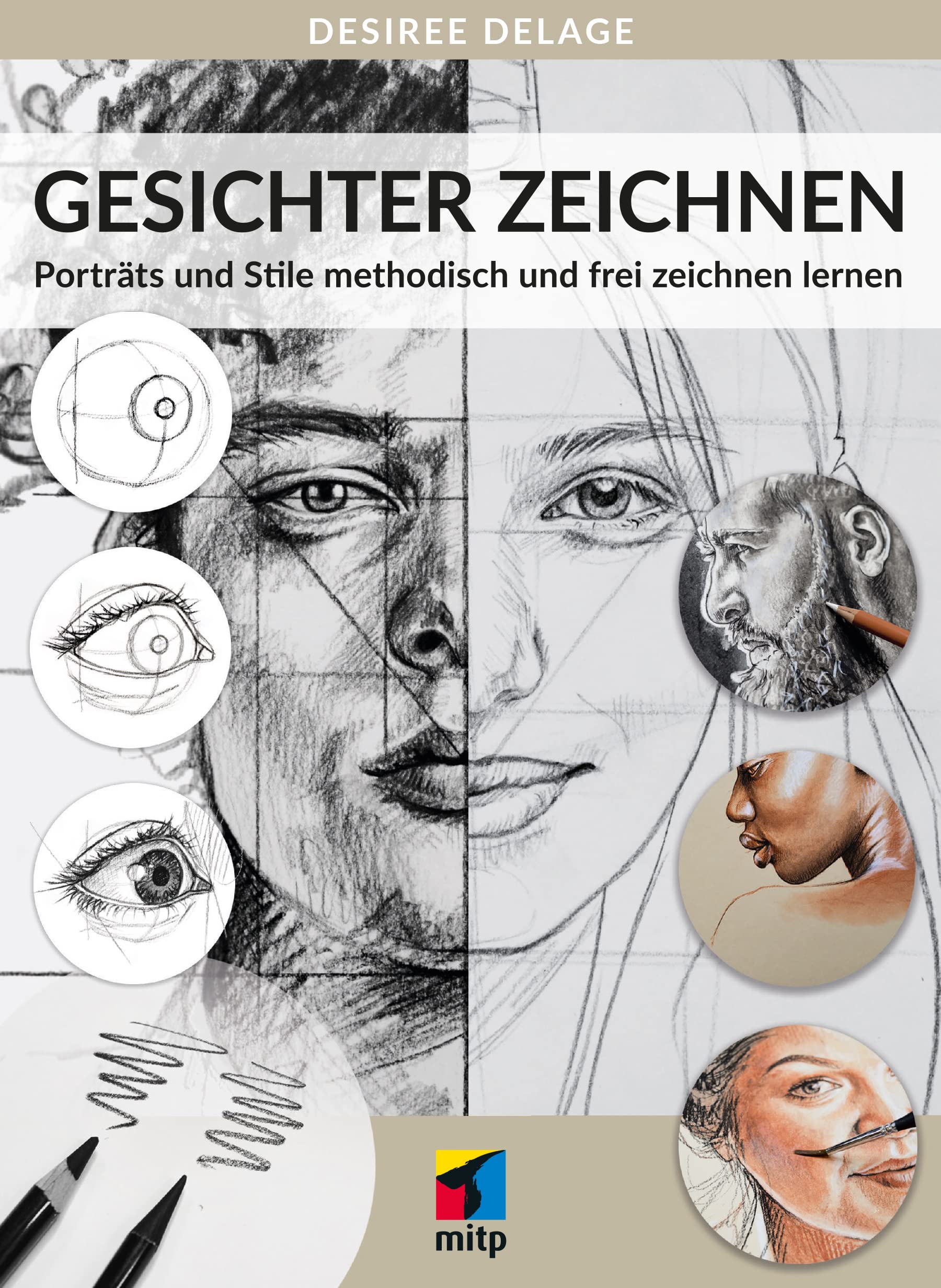 Livre de dessin de visages et portraits en allemand pour apprendre les styles pas à pas