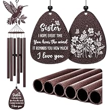 SteadStyle Sister Gift for Mother's Day, Unique Sister Birthday Gifts from Sisters Brothers, Valentine's Day Thanksgiving Christmas Large Size Sister Hummingbird Wind Chime 37 in Garden Patios Decor