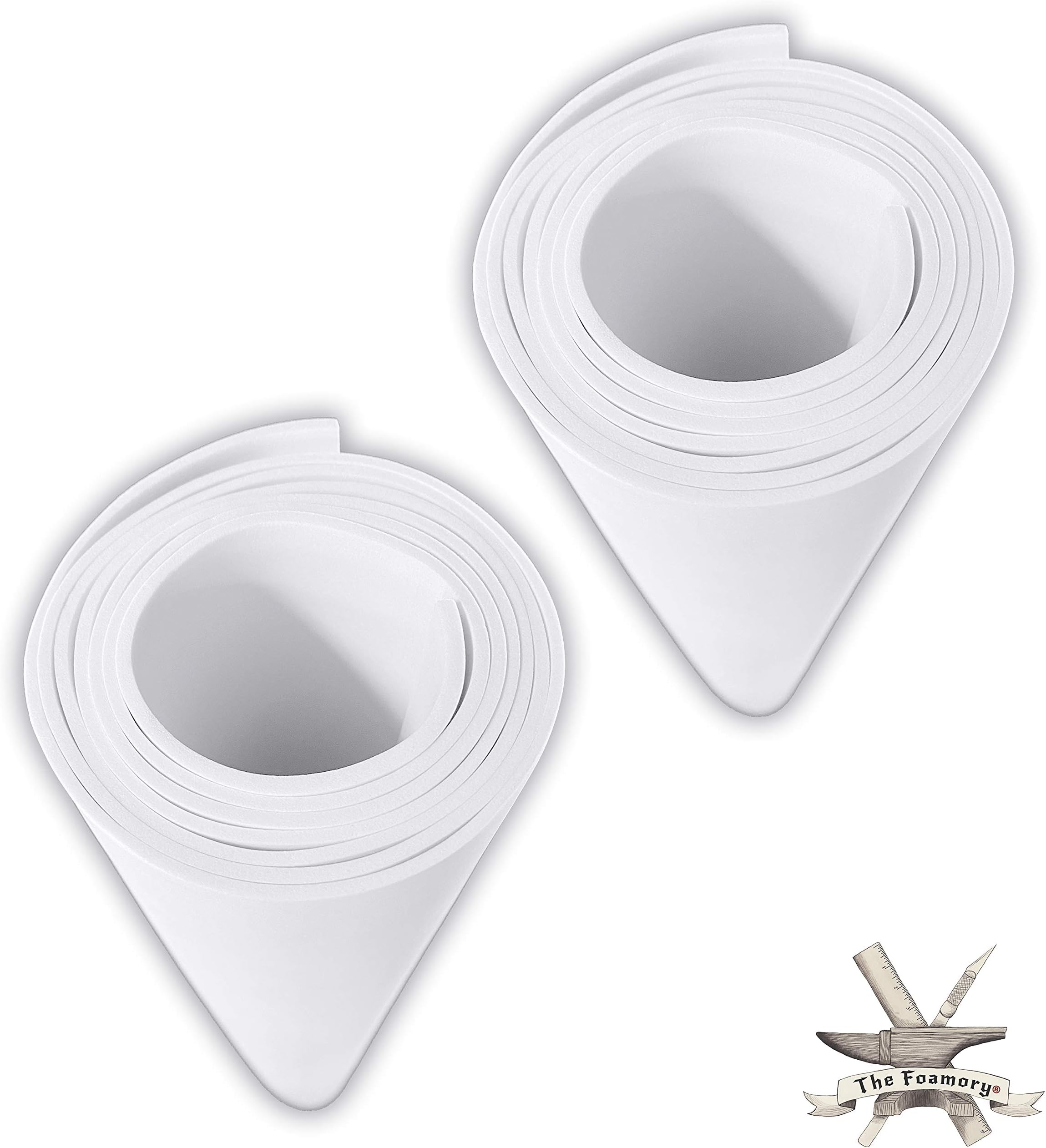 2-Pack EVA Foam Cosplay Bundle - 2 Pack: 2mm Thick (White) Large 35 x 59 inch Sheets - Ultra High Density Craft Foam 85 kg/m3 - by The Foamory