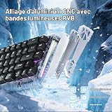 ATTACK SHARK R68 HE Clavier à Déclenchement Rapide 8000Hz, Précision RT de 0,005 mm, Clavier de Jeu Filaire, Top en Fibre de Carbone, Côtés en Aluminium CNC, RGB, Câble Enroulé C01, Noir - 3